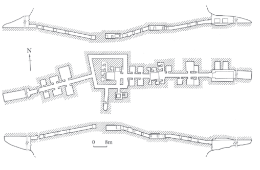 A simple arial view map of the Bao’anshan tomb.